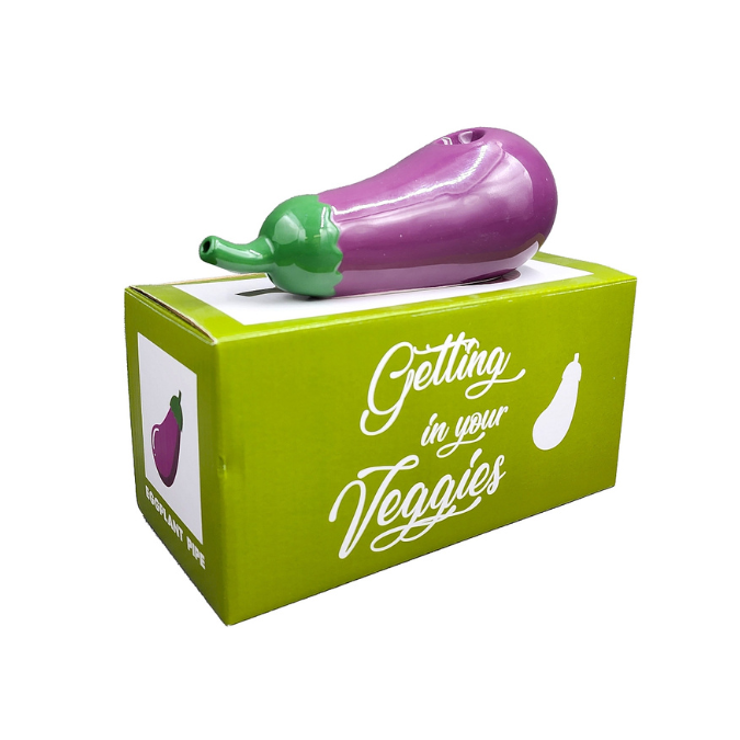 Fashion Craft Ceramic Hand Pipe - Eggplant - Image 2