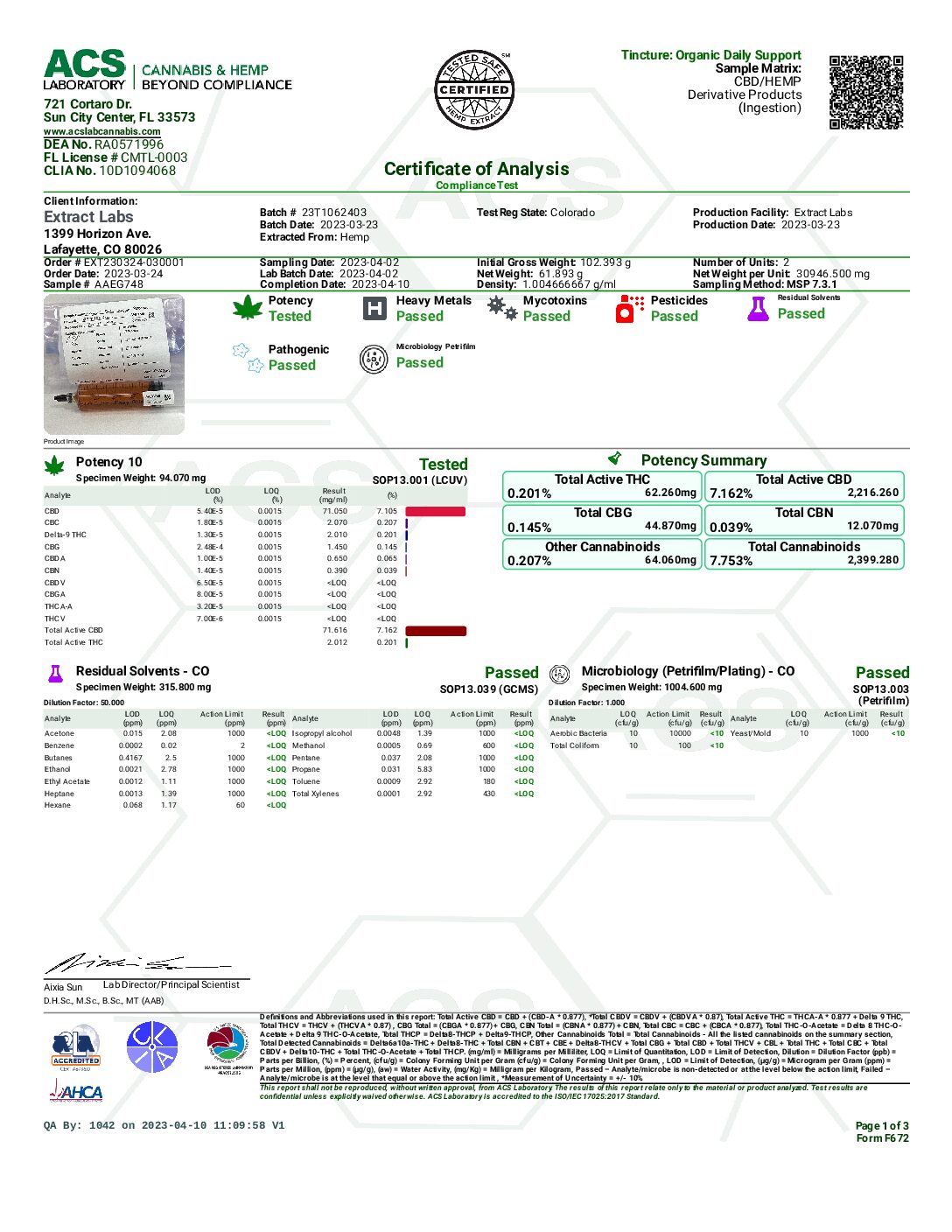 Extract Labs Full Spectrum CBD + CBG Tincture 2000mg - Image 4