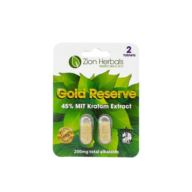 Zion Herbals Gold Reserve Kratom Tablets 2 Pack