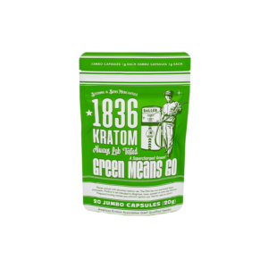 1836 Kratom 20ct Jumbo Capsules - Green Means Go