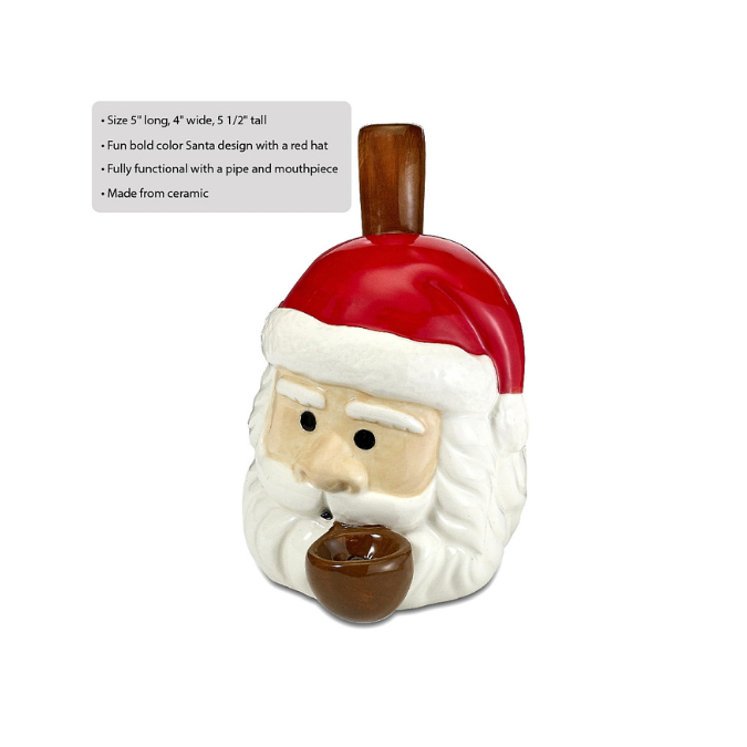 Fashion Craft Ceramic Hand Pipe - Santa - Image 4