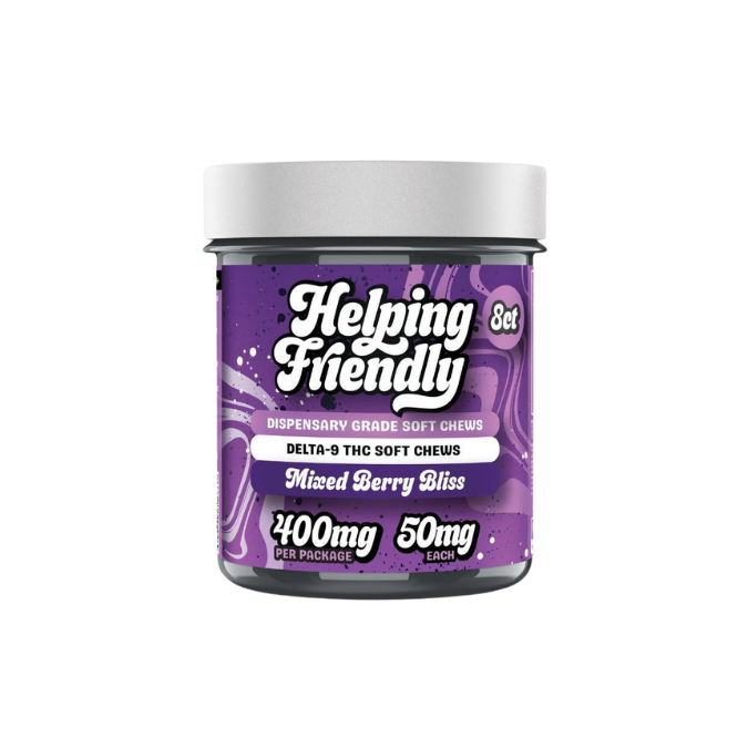 Helping Friendly Delta 9 400mg Gummies - Mixed Berry Bliss
