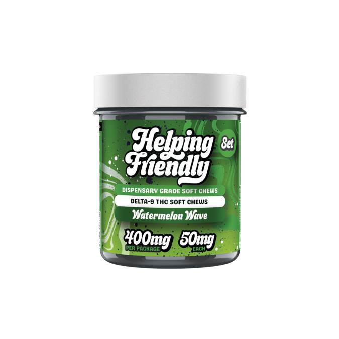 Helping Friendly Delta 9 400mg Gummies - Watermelon Wave