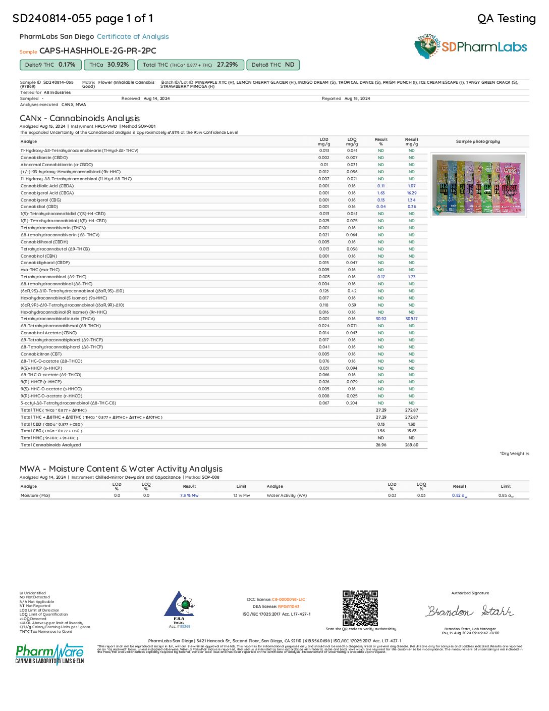 CAPS Hash Hole Pre Roll 4g - Indigo Dream - Image 2