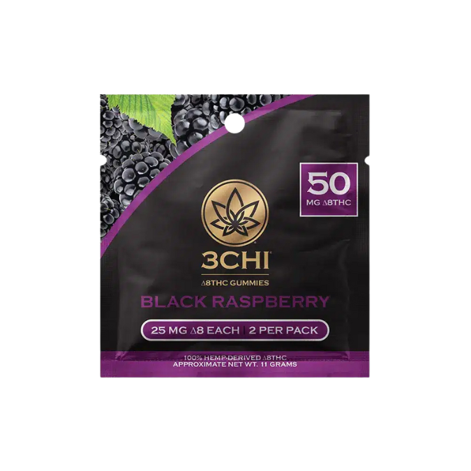 3 Chi D8 THC 2 Pack Gummy 50mg - Black Raspberry