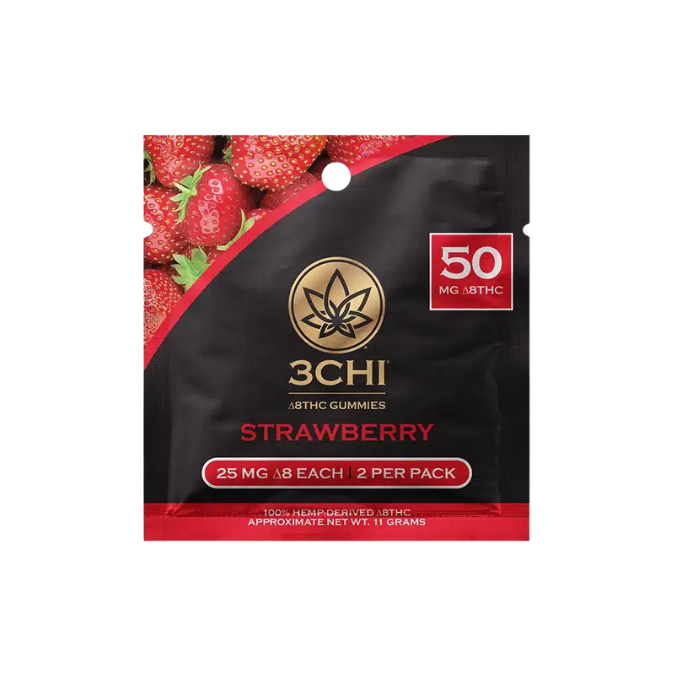 3 Chi D8 THC 2 Pack Gummy 50mg - Strawberry