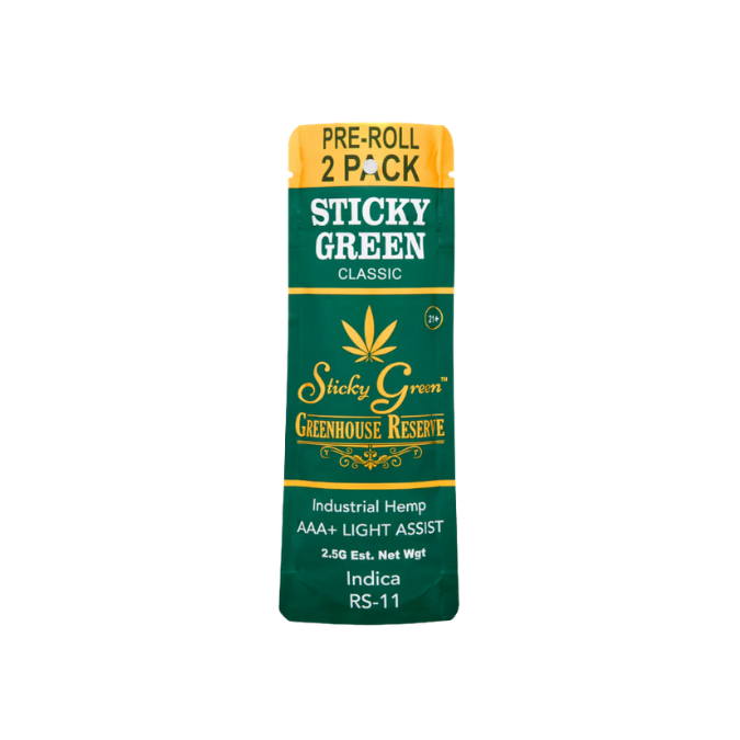 Sticky Green THCA Greenhouse Reserve Pre Rolls Indica - RS-11