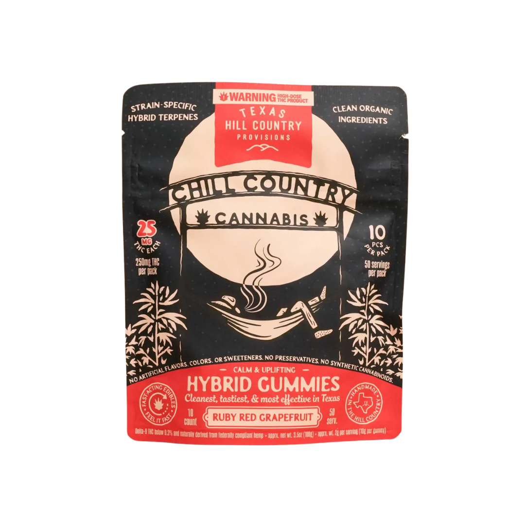 Chill Country Delta 9 Microdosable Gummy 25mg - Ruby Red Grapefruit